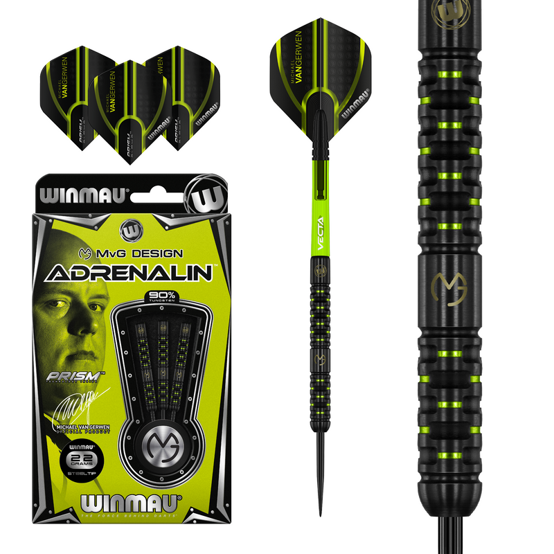 Winmau MVG Adrenalin 90% Tungsten Steel Tip Darts 22 Gram