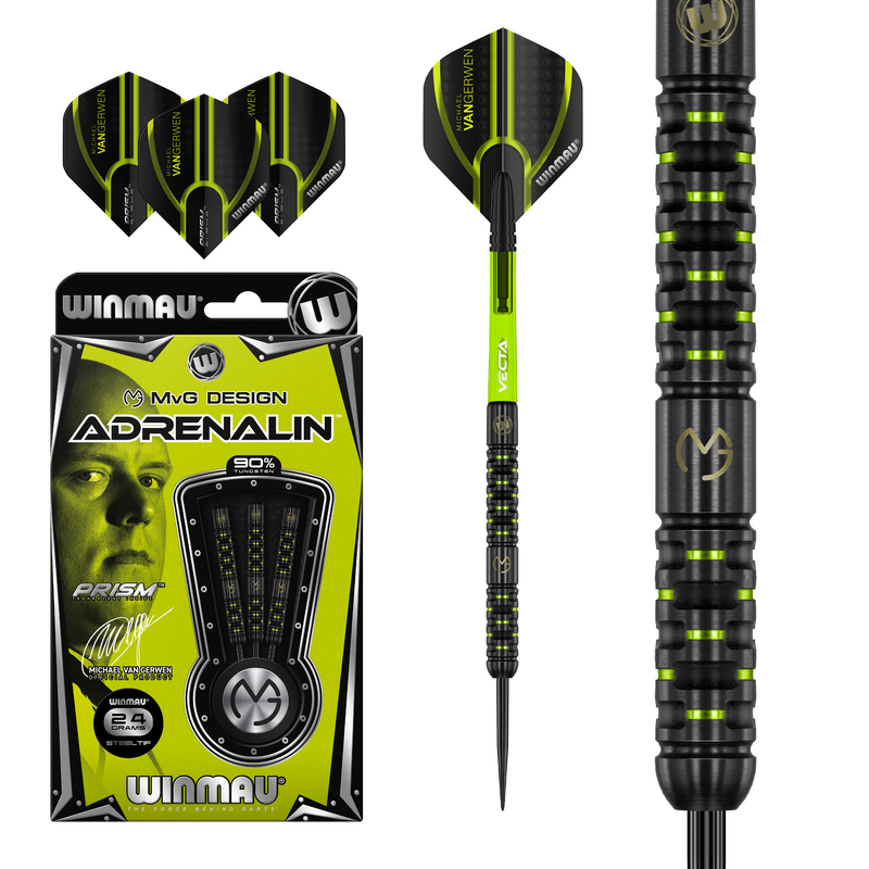 Winmau MVG Adrenalin 90% Tungsten Steel Tip Darts 24 Gram