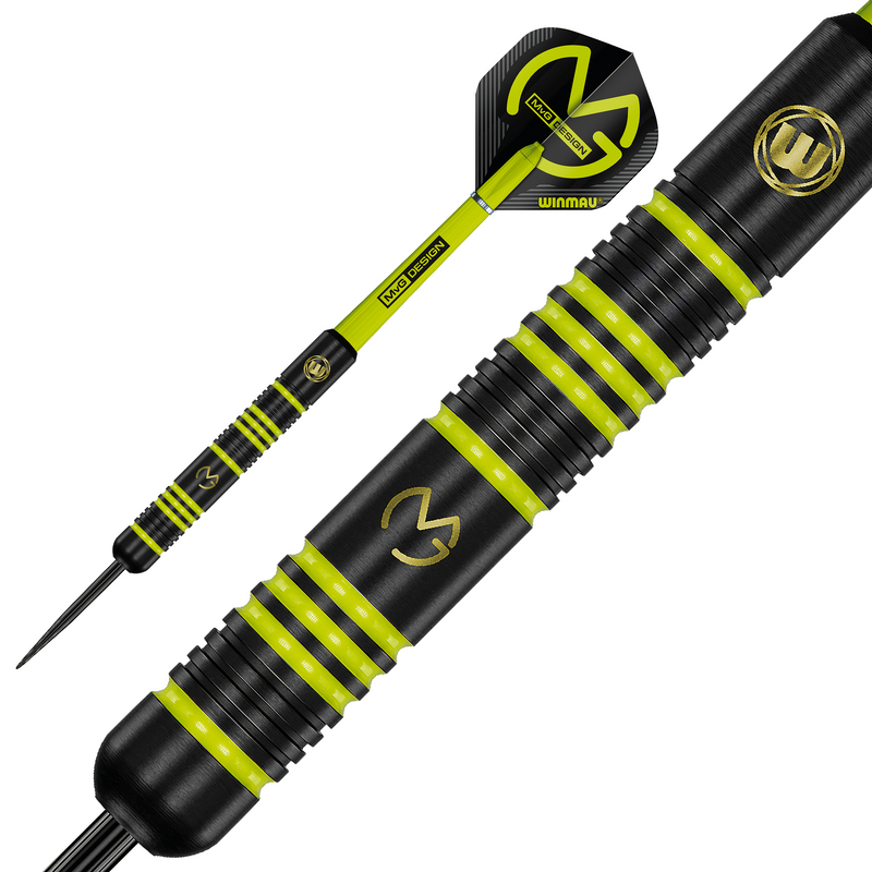 Winmau MVG Michael Van Gerwen Ambition Black Brass Steel Tip Darts - 22 Gram