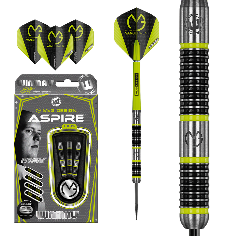 Winmau MVG Michael Van Gerwen Aspire 80% Tungsten Steel Tip Darts 25 Gram