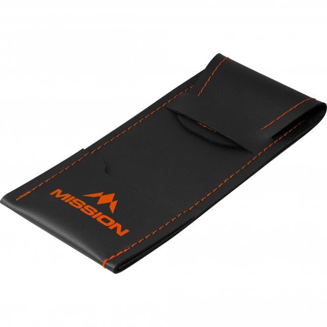 Mission Sport 8 Darts Wallet - Black with Trim - Orange