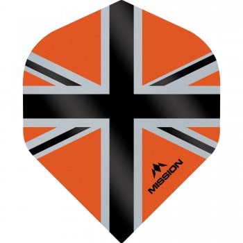 Mission Alliance-X Union Jack 100 Micron Standard Dart Flights Black Orange