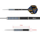 One80 Ascent Darts - Steel Tip Darts - SO1 - 90% Tungsten - Black & Blue - 24 Gram