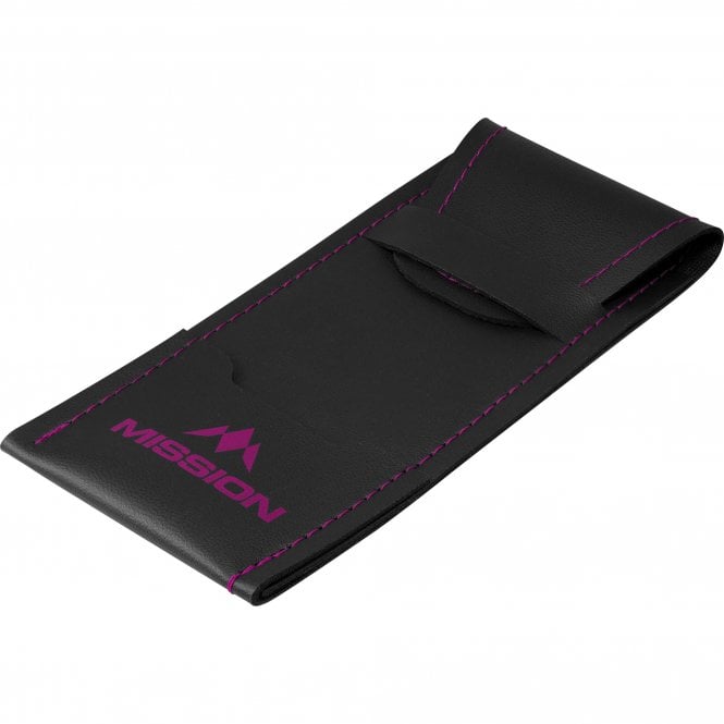 Mission Sport 8 Darts Wallet - Black with Trim - Pink