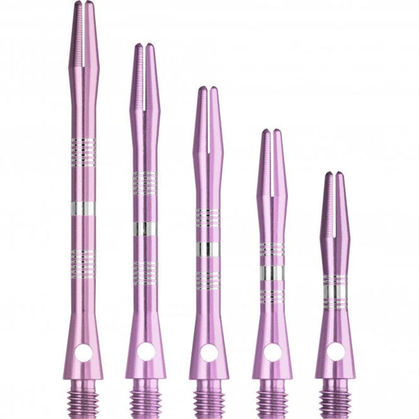 Designa Multiline Aluminium Alloy Regrooved Dart Stems Pink Extra Short Short Tweenie Medium Long