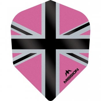 Mission Alliance-X Union Jack 100 Micron Standard Dart Flights Black Pink