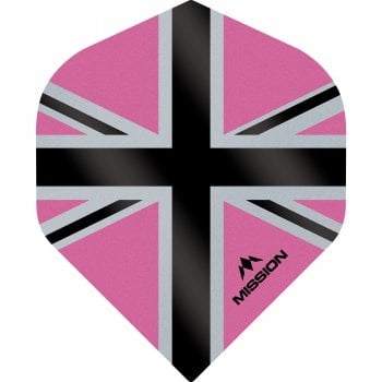 Mission Alliance-X Union Jack 100 Micron Standard Dart Flights Black Pink