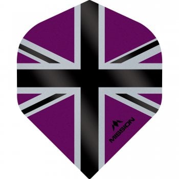 Mission Alliance-X Union Jack 100 Micron Standard Dart Flights Black Purple