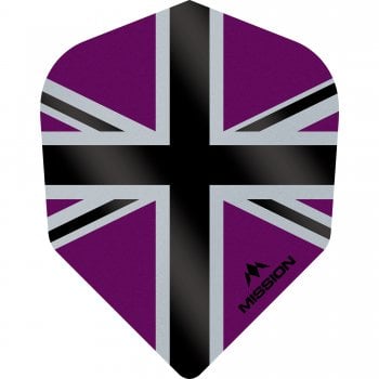 Mission Alliance-X Union Jack 100 Micron Standard Dart Flights Black Purple