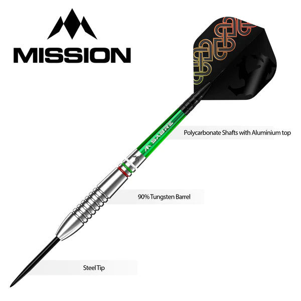 Mission Rhian O Sullivan 90% Tungsten Steel Tip Darts - Ringed - 25 Gram