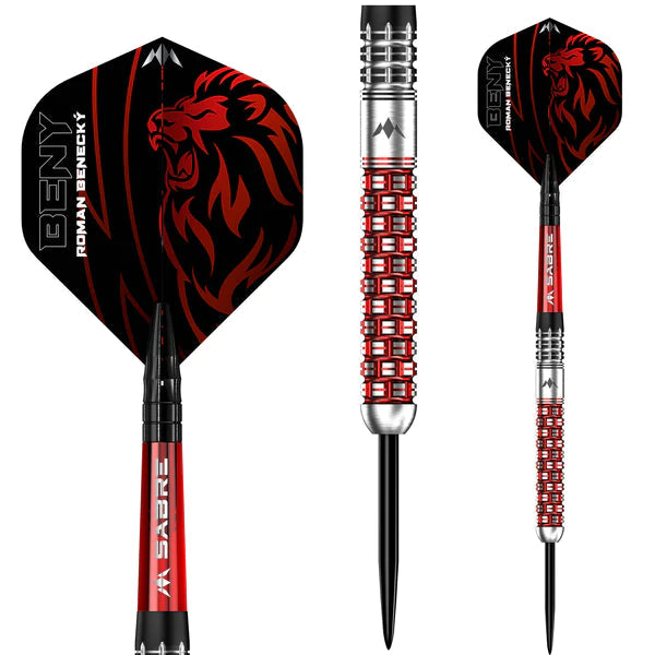 Mission Roman Benecky 90% Tungsten Steel Tip Darts - Black & Red - 24 Gram