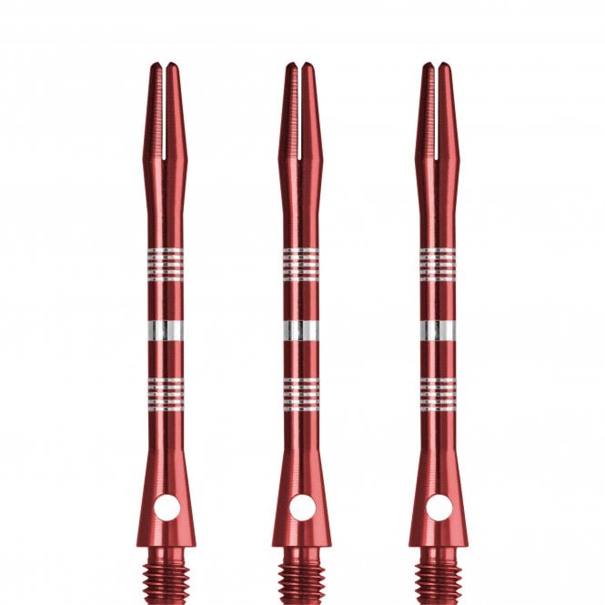 Designa Multiline Regrooved Aluminium Alloy Dart Stems - Red