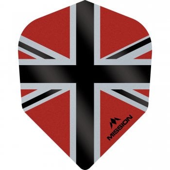 Mission Alliance-X Union Jack 100 Micron Standard Dart Flights Black Red