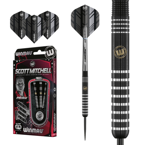 Winmau Scott Mitchell Special Edition 90% Tungsten Steel Tip Darts 22 Gram