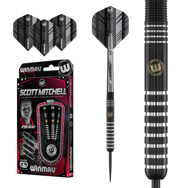 Winmau Scott Mitchell Special Edition 90% Tungsten Steel Tip Darts 24 Gram