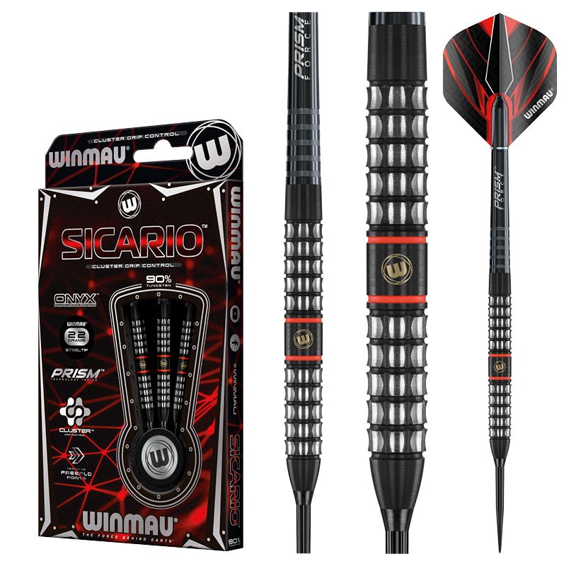Winmau Sicario 90% Tungsten Steel Tip Darts 22 Gram