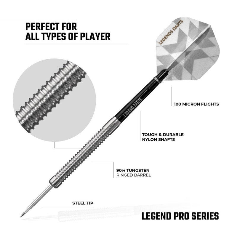 Legend Pro Series V3 90% Tungsten Steel Tip Darts - 22 Gram