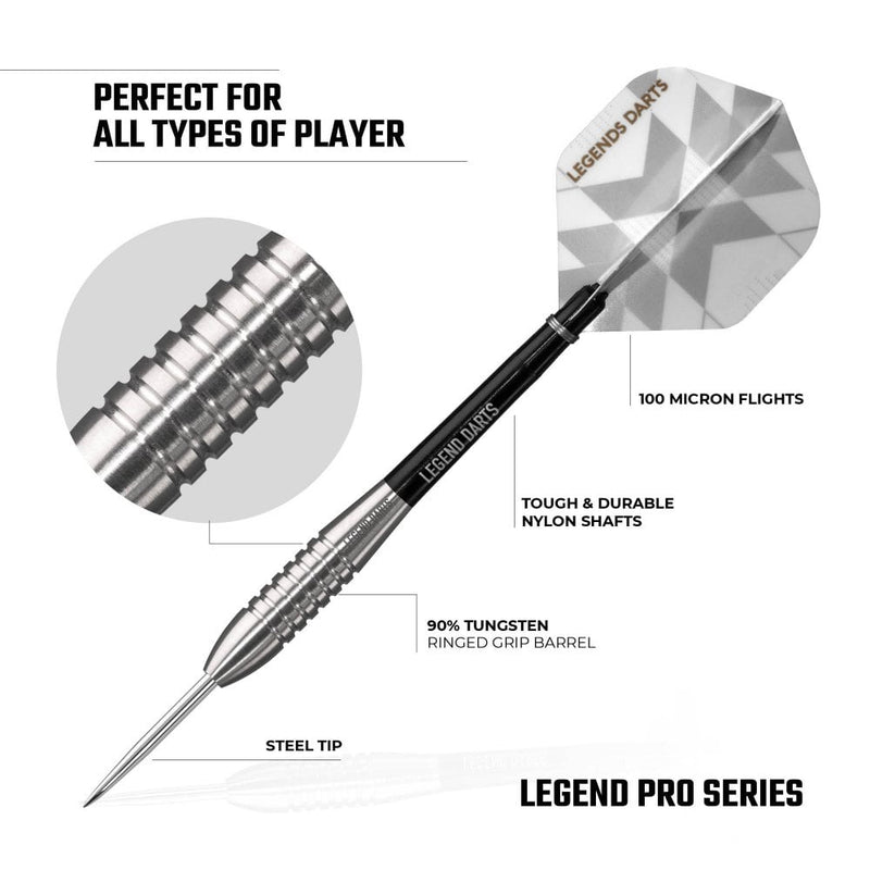 Legend Pro Series V4 90% Tungsten Steel Tip Darts - 25 Gram