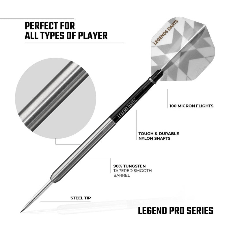 Legend Pro Series V5 90% Tungsten Steel Tip Darts - 24 Gram