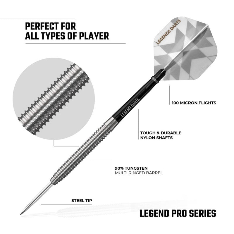 Legend Pro Series V6 90% Tungsten Steel Tip Darts - 22 Gram