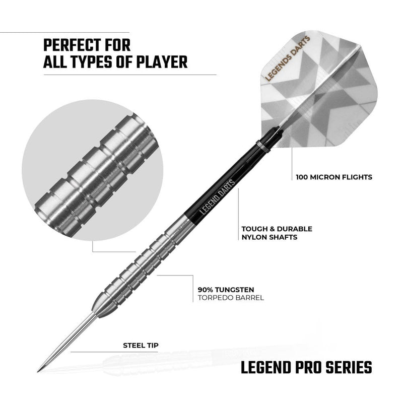 Legend Pro Series V7 90% Tungsten Steel Tip Darts - 21 Gram