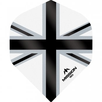 Mission Alliance-X Union Jack 150 Micron Standard Dart Flights Black White