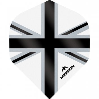 Mission Alliance-X Union Jack 100 Micron Standard Dart Flights Black White