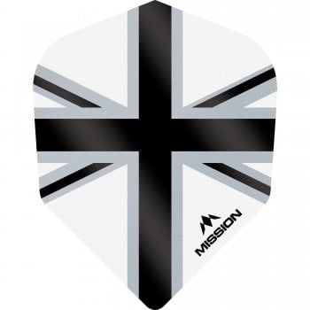 Mission Alliance-X Union Jack 100 Micron Standard Dart Flights Black White