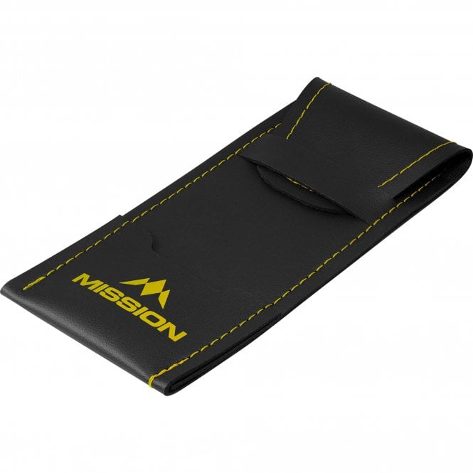 Mission Sport 8 Darts Wallet - Black with Trim - Yellow