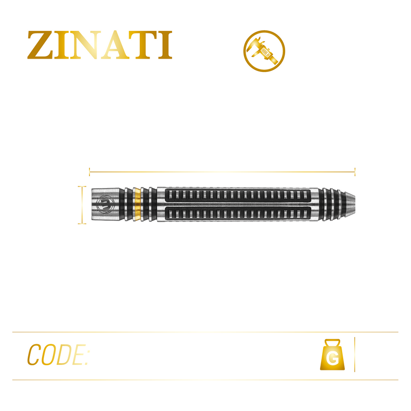 Winmau Zinati 90% Tungsten Steel Tip Darts - 24 Gram