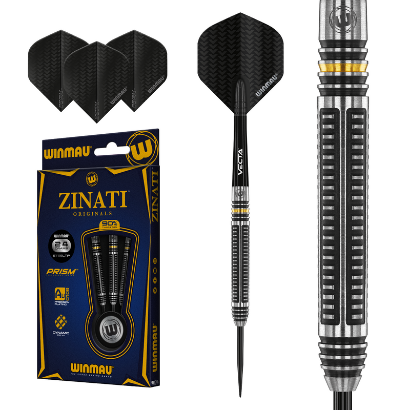 Winmau Zinati 90% Tungsten Steel Tip Darts 24 Gram