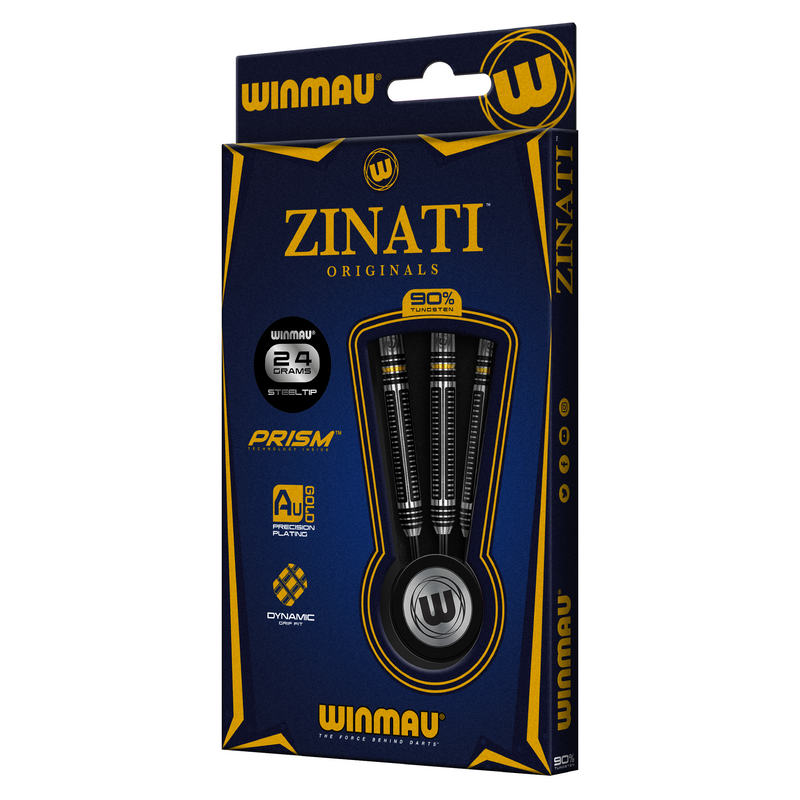 Winmau Zinati 90% Tungsten Steel Tip Darts - 24 Gram