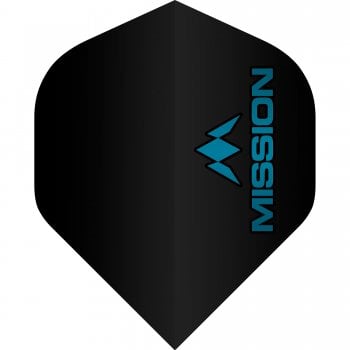 Mission Logo 100 Micron Standard Dart Flights Black Blue