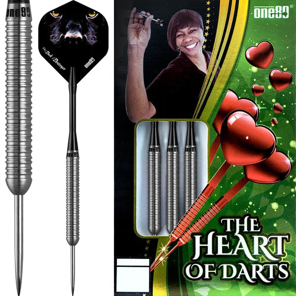 One80 Deta Hedman Darts - Steel Tip Tungsten HD Darts - The Heart Of Darts - 22 Gram