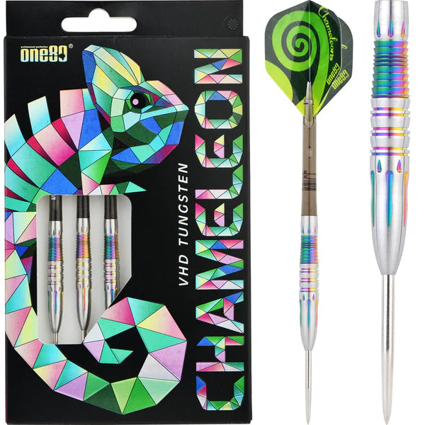 One80 Chameleon Darts - Steel Tip Darts - 90% Tungsten - Furcifer - 24 Gram