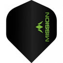 Mission Logo 100 Micron Standard Dart Flights Black Green