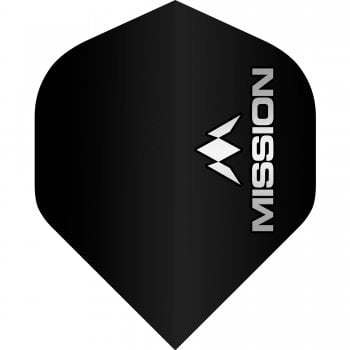 Mission Logo 100 Micron Standard Dart Flights Black Grey