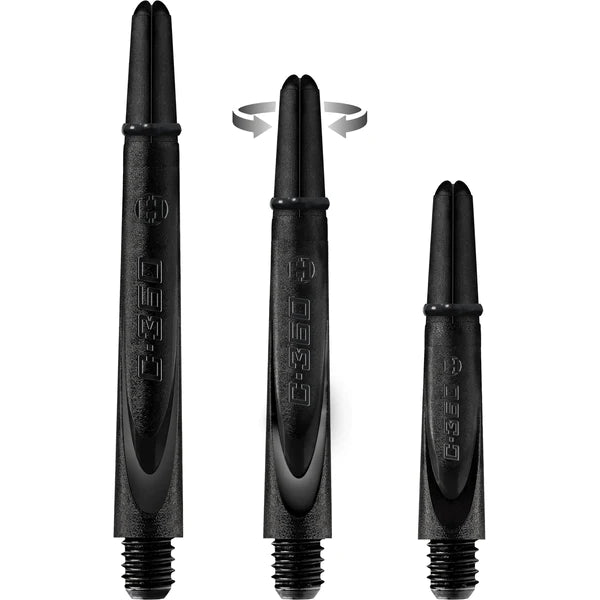 Harrows Carbon 360 Spinning Dart Stems - Black with Black Tops