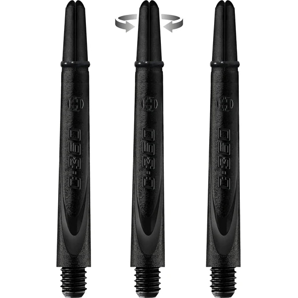 Harrows Carbon 360 Spinning Dart Stems - Black with Black Tops