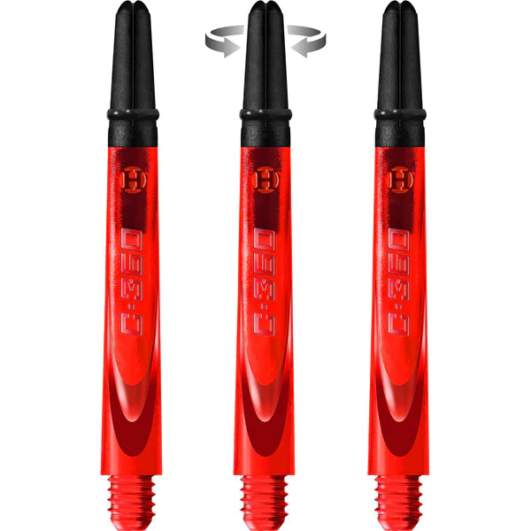 Harrows Carbon 360 Spinning Dart Stems - Red with Black Tops