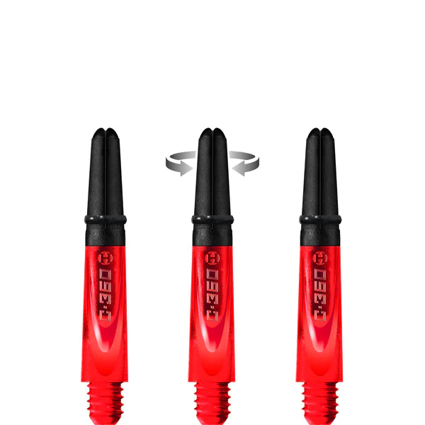 Harrows Carbon 360 Spinning Dart Stems - Red with Black Tops