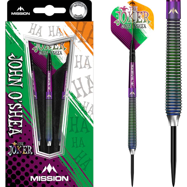 Mission John O Shea 95% Tungsten Steel Tip Darts - The Joker - 22 Gram