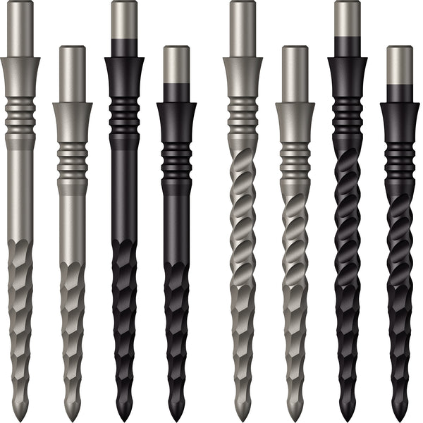 Mission Sniper Lunar Spare/Replacement Dart Points - Black or Silver - Two Lengths