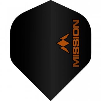 Mission Logo 100 Micron Standard Dart Flights Black Orange