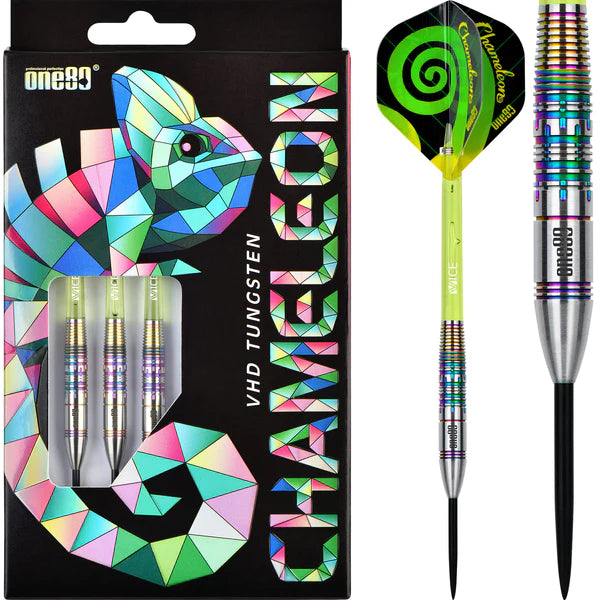 One80 Chameleon Darts - Steel Tip Tungsten Darts - Peridot - 22 Gram