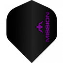 Mission Logo 100 Micron Standard Dart Flights Black Purple