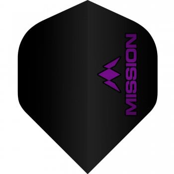 Mission Logo 100 Micron Standard Dart Flights Black Purple