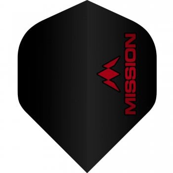 Mission Logo 100 Micron Standard Dart Flights Black Red